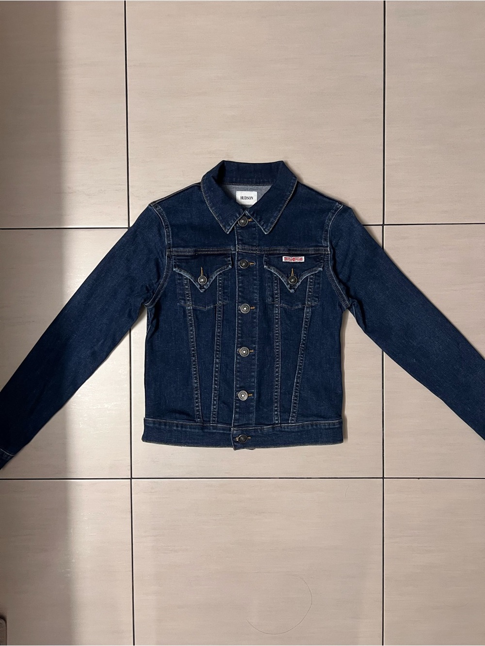 Hudson Jeans Dark Wash Signature Denim Trucker Jacket - Women's XS